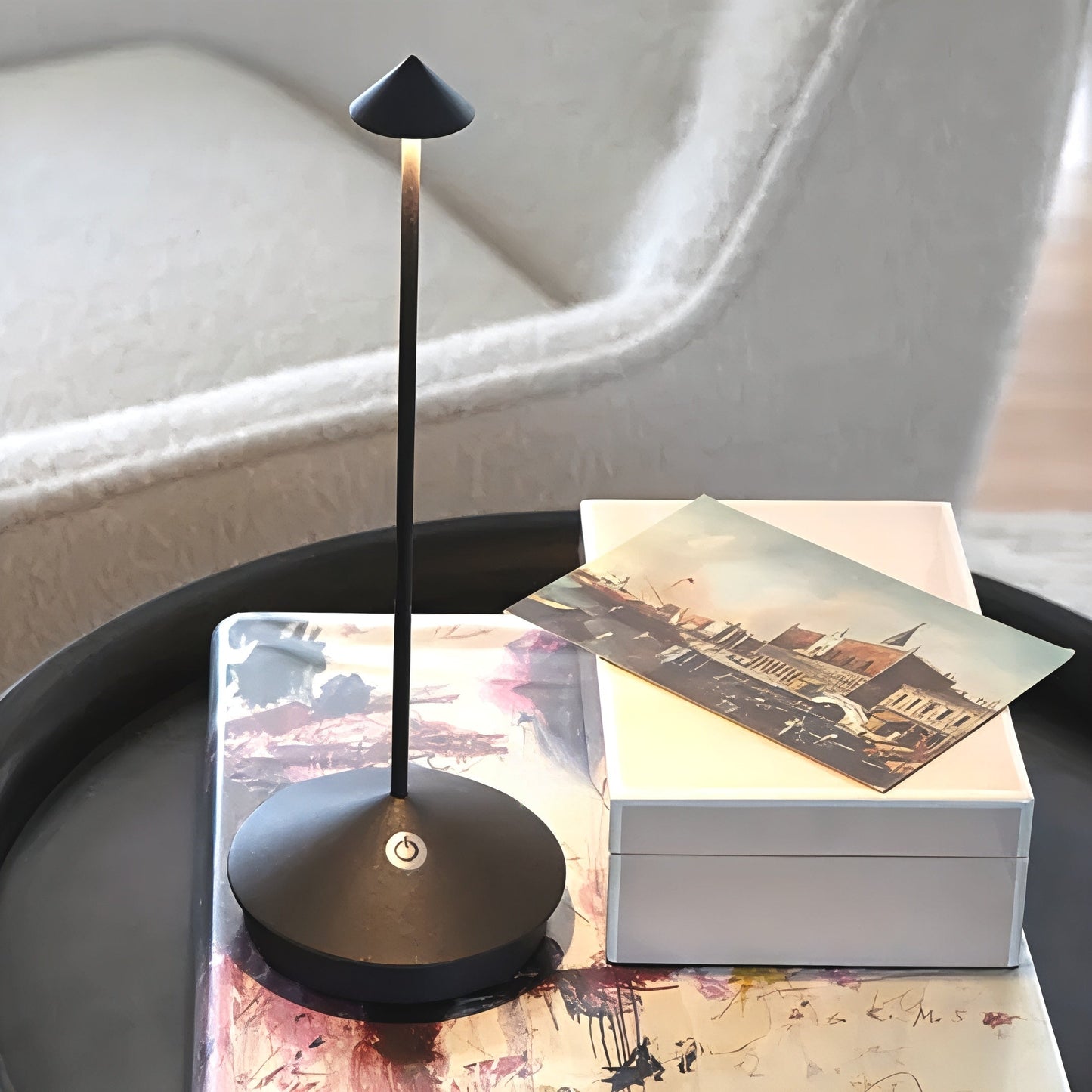 Bordslampa Trådlös LED Uppladdningsbar Aluminium Ljus | Veska Svart