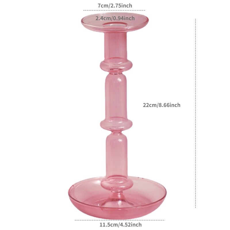 Borosilicate Moderna Ljushållare - 2 färger | Veska Rosa - Lång