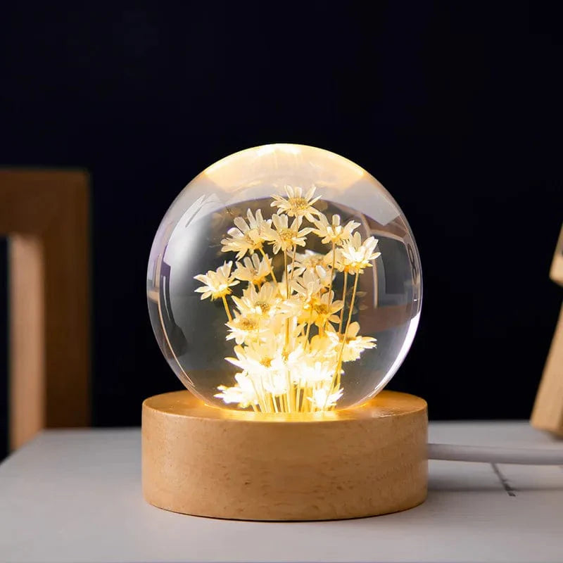 Botanisk Bloom Sphere Nattljus | Veska Vita Prästkragar