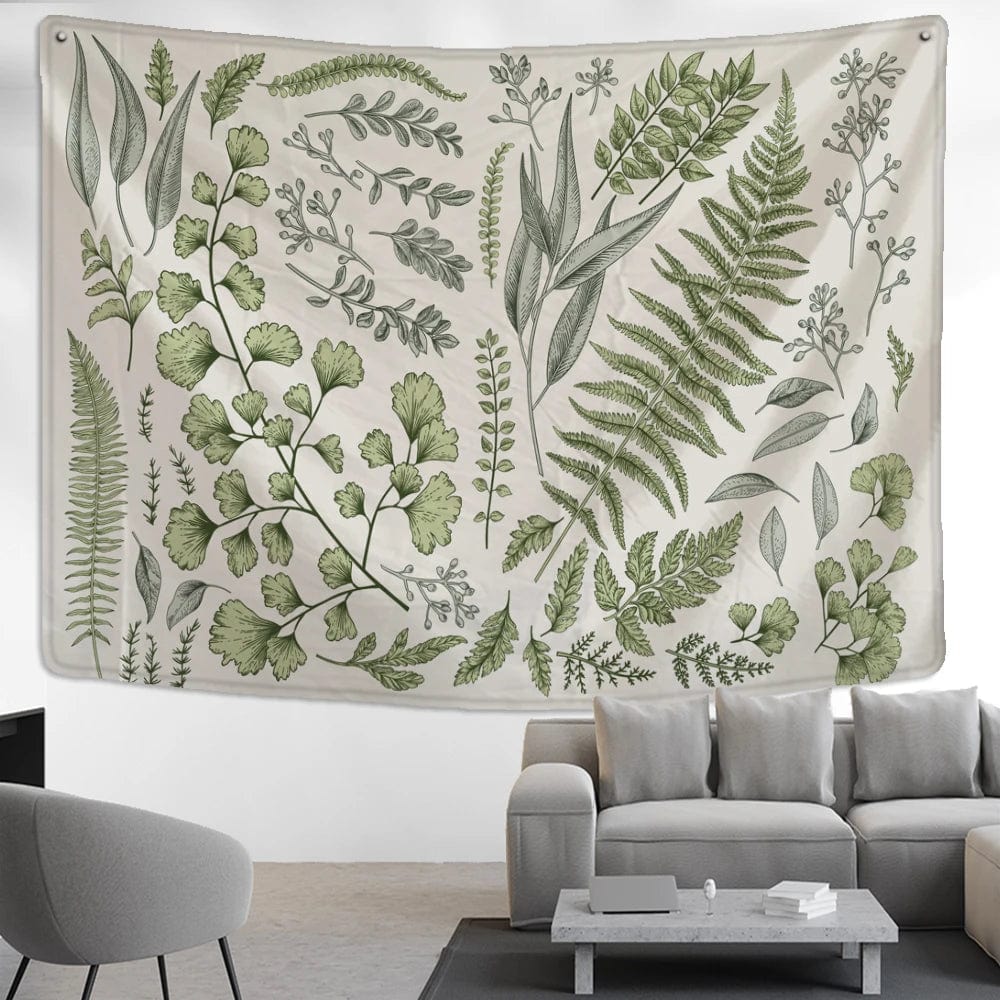 Botanisk Tryck Tapestry | Veska 400x220cm 157.5"x86.6"