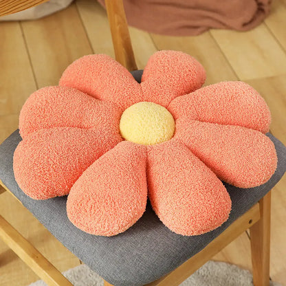 Boucle Plush Flower Cushion | Veska Orange blomma