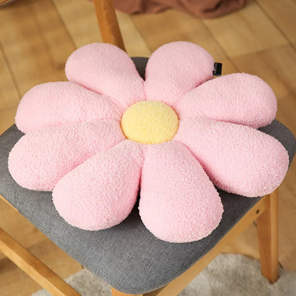 Boucle Plush Flower Cushion | Veska Rosa blomma