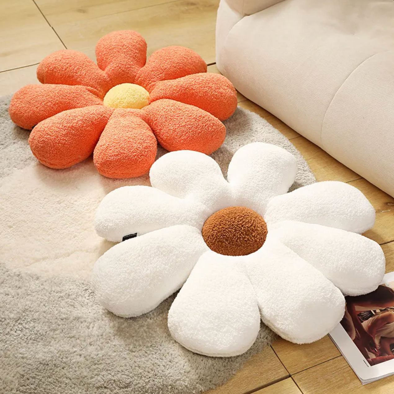Boucle Plush Flower Cushion | Veska