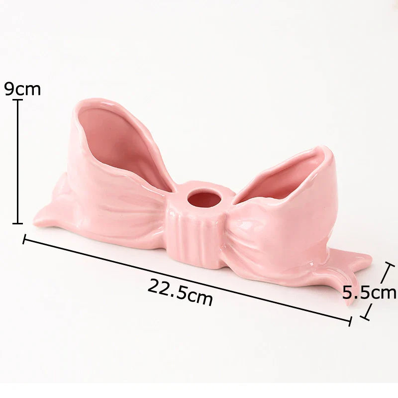 Bowknot-formad keramikljushållare | Veska Rosa