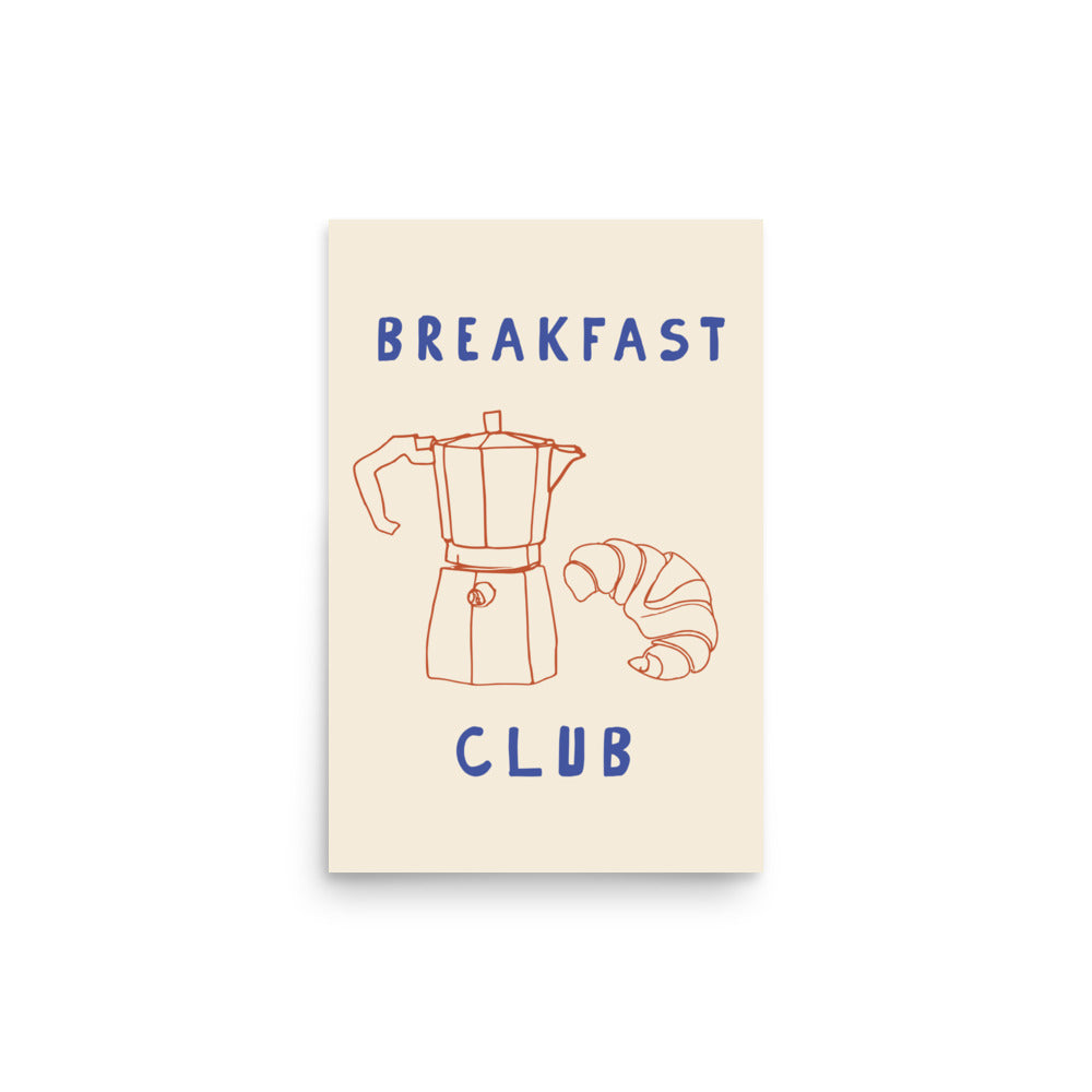 Breakfast Club - Kaffe och Croissant | Veska 12″×18″