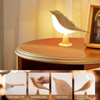 BrightNest - USB LED Fågel Bordslampa med Touch Veska