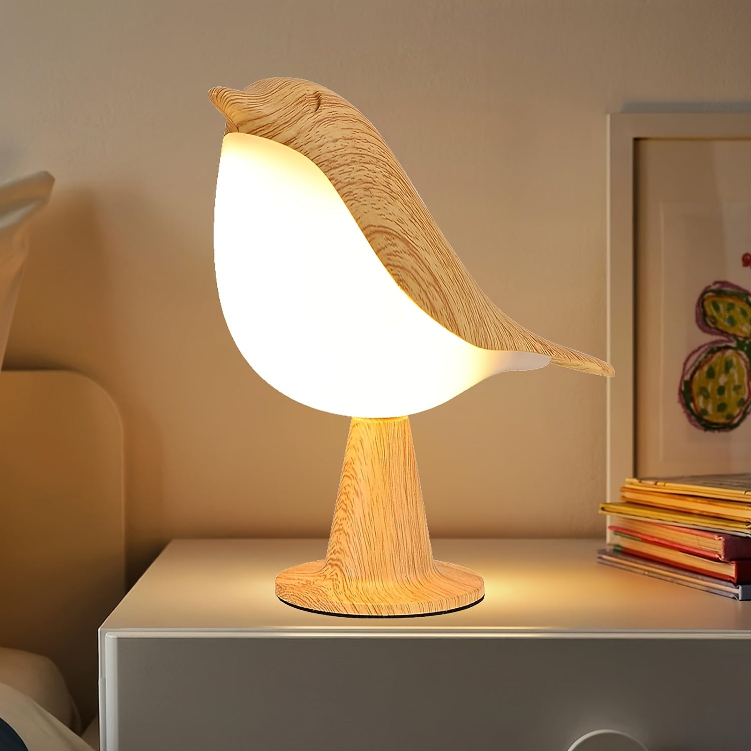 BrightNest - USB LED Fågel Bordslampa med Touch Veska
