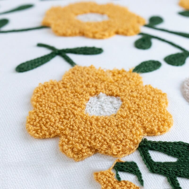 Broderi Blomsterträdgård Kuddeöverdrag | Veska