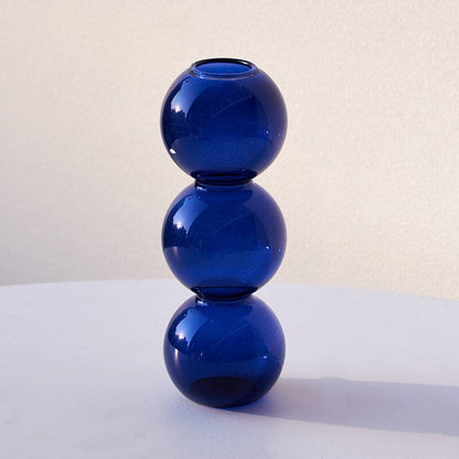 Bubble Glass Vase | Veska Blå-3 Bubblor
