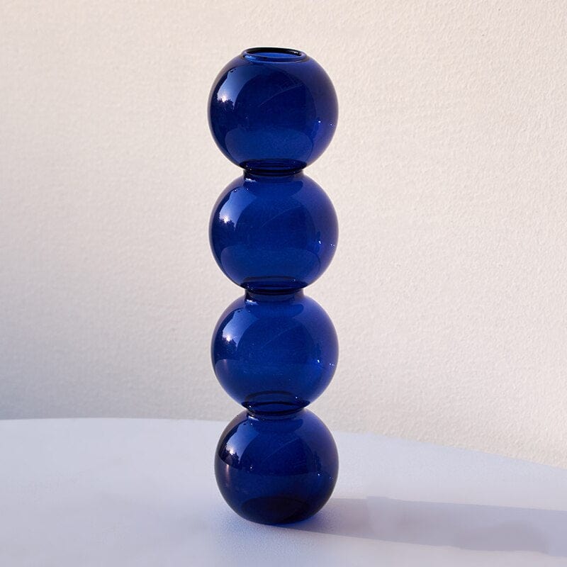 Bubble Glass Vase | Veska Blå-4 Bubbles