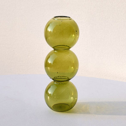 Bubble Glass Vase | Veska Grön-3 Bubblor