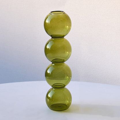 Bubble Glass Vase | Veska Grön-4 Bubblor