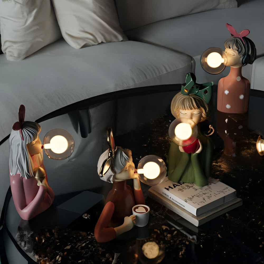BubbleFairies Bordslampa – Fängslande Quartet Tecknad Flicka Figur Belysning | Veska