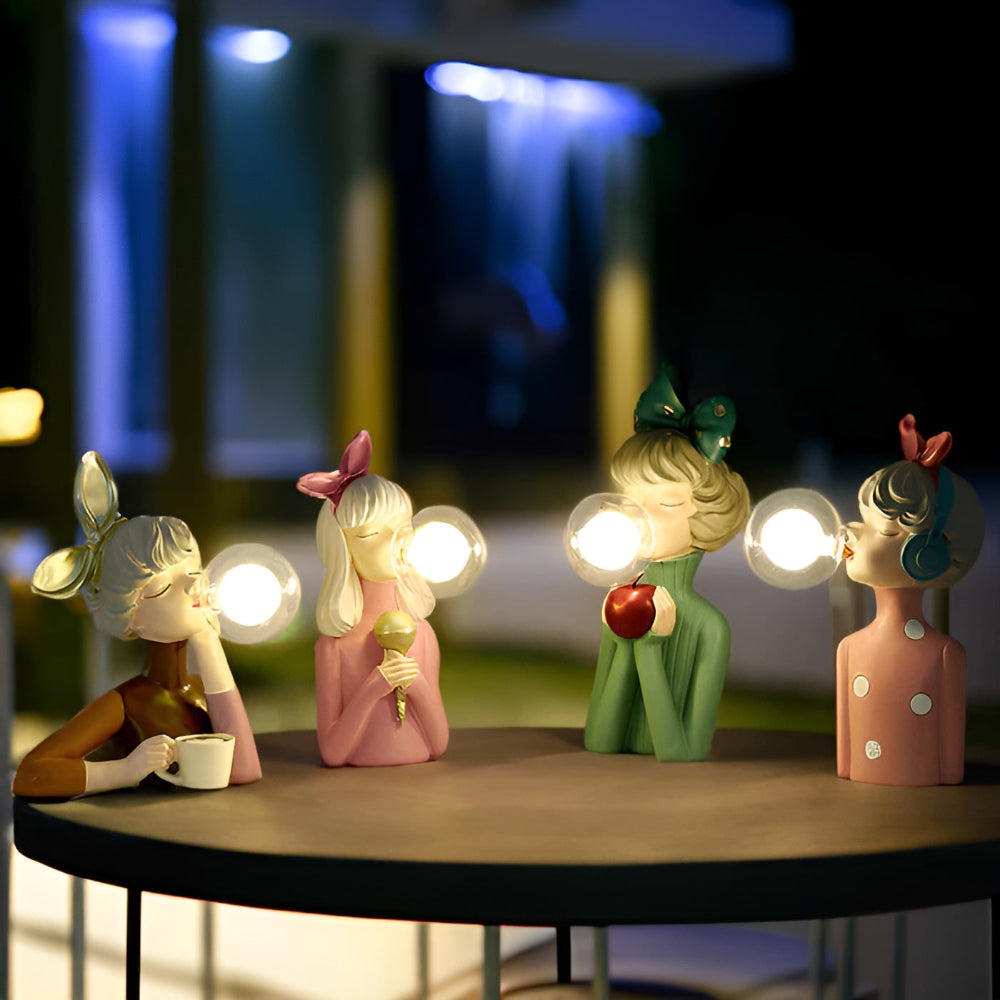 BubbleFairies Bordslampa – Fängslande Quartet Tecknad Flicka Figur Belysning | Veska