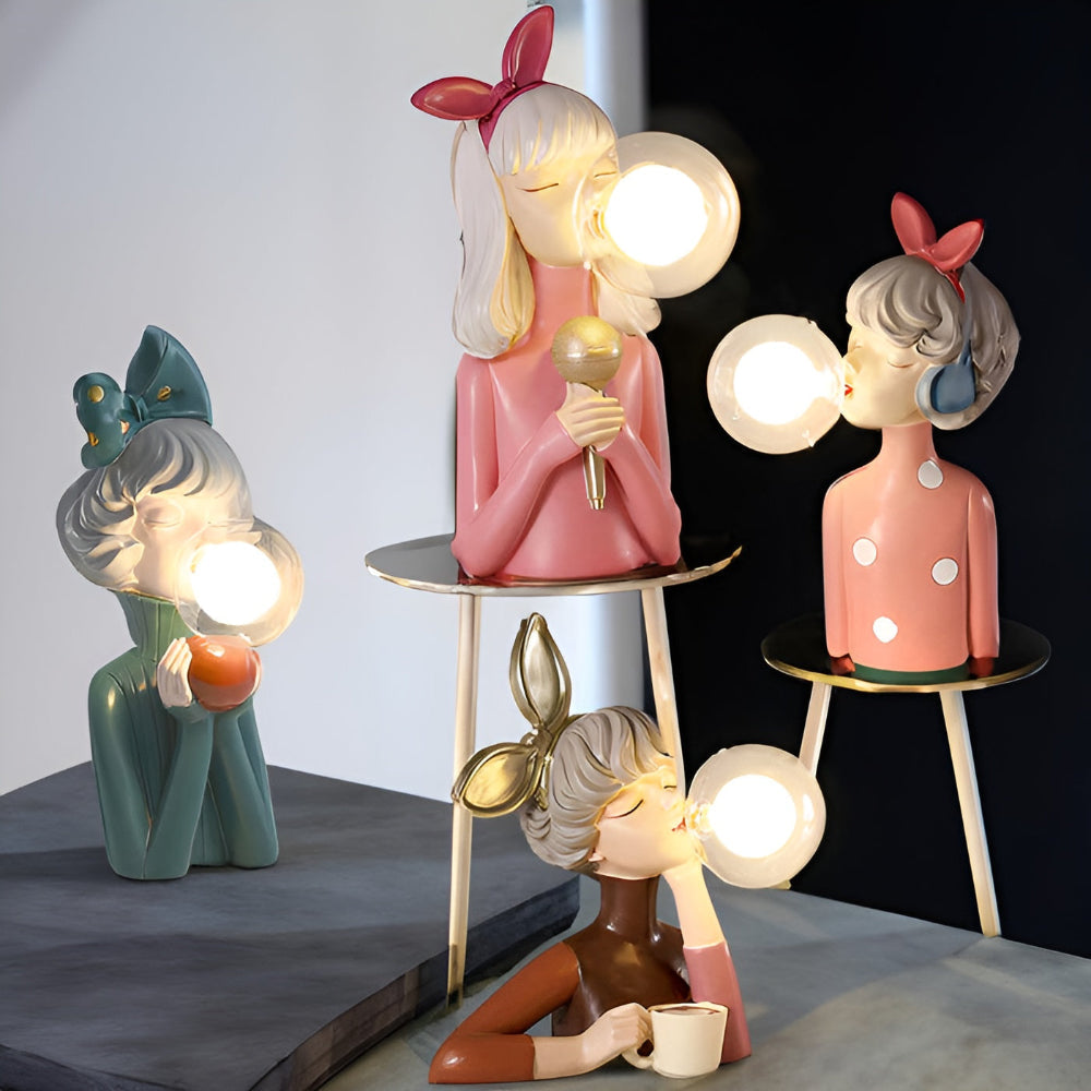 BubbleFairies Bordslampa – Fängslande Quartet Tecknad Flicka Figur Belysning | Veska