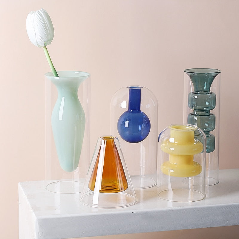 Bubbly Glass Vases - Opaque | Veska Blå