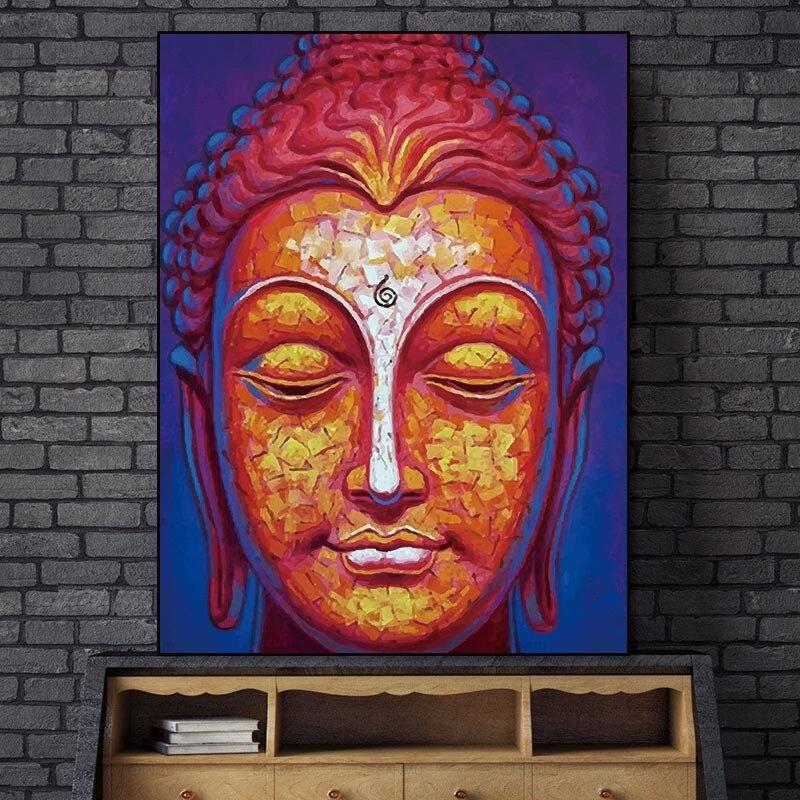 Buddha Ansikte Väggkonst | Veska Blå