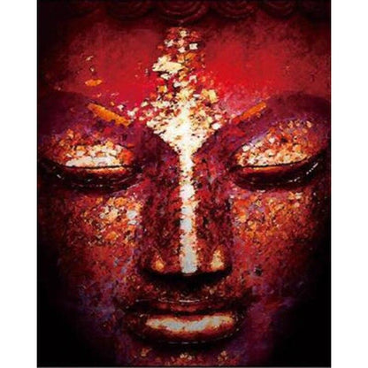 Buddha Ansikte Väggkonst | Veska Röd