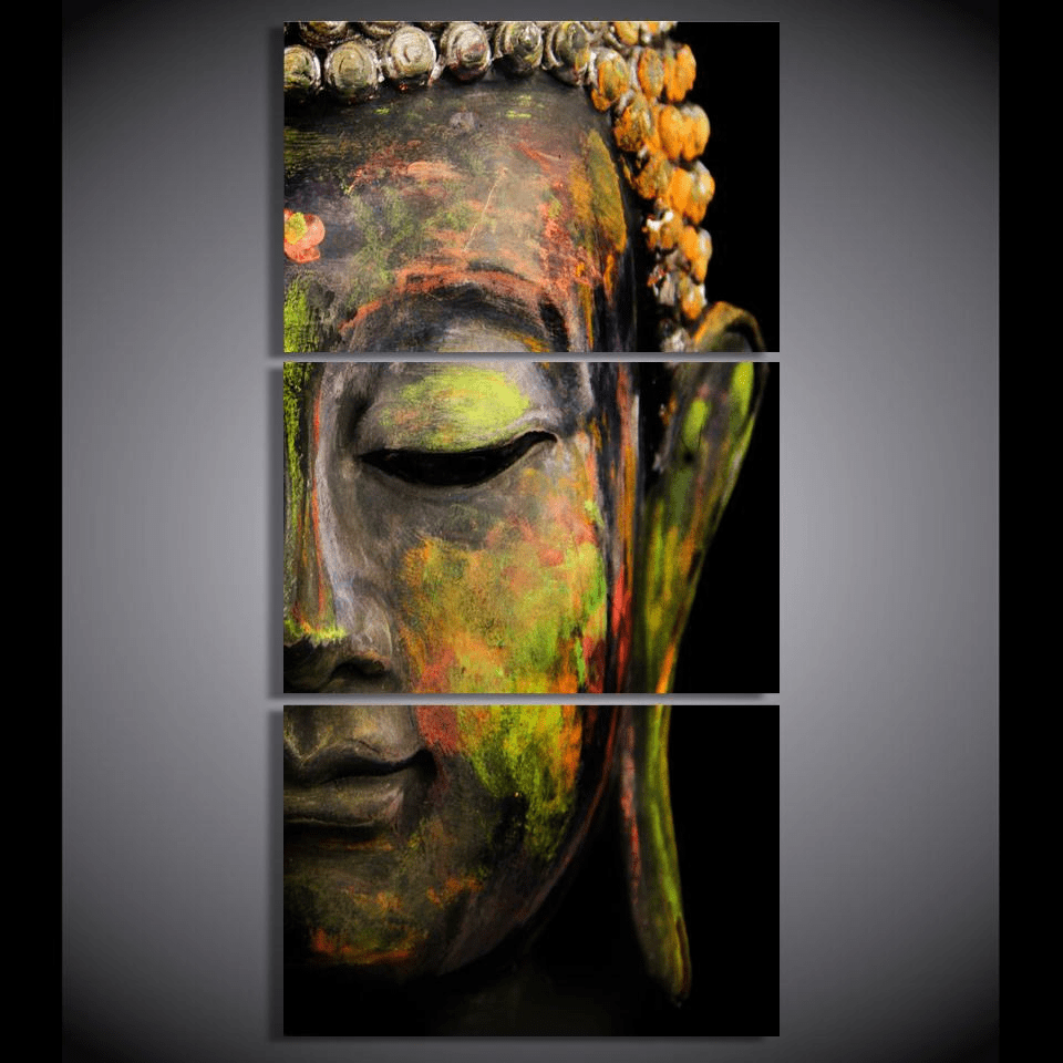 Buddha Staty Tryckt Canvas Målning 3st | Veska