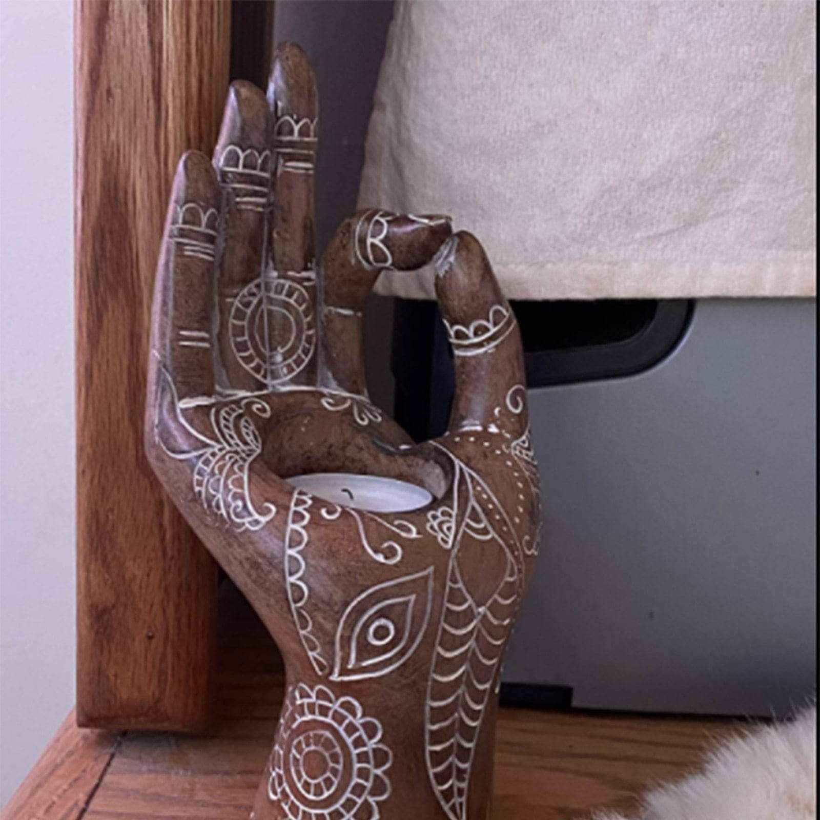 Buddhas Hand Formad Ljus Holdare | Veska