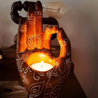 Buddhas Hand Formad Ljus Holdare | Veska