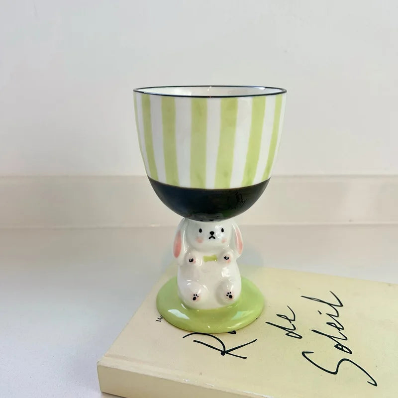 Bunny Goblet | Veska Grön - rand ungefär 200ml