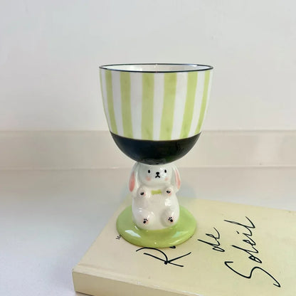 Bunny Goblet | Veska Grön - rand ungefär 200ml