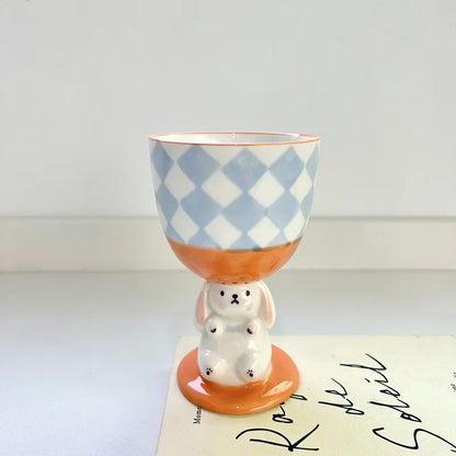 Bunny Goblet | Veska Ljusblå - Diamantrutigt ungefär 200ml