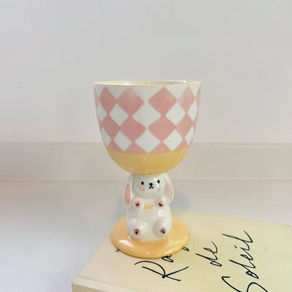 Bunny Goblet | Veska Rosa - Diamantrutigt ungefär 200ml