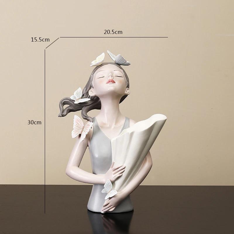 Butterfly Figur Figur Vase | Veska Grå
