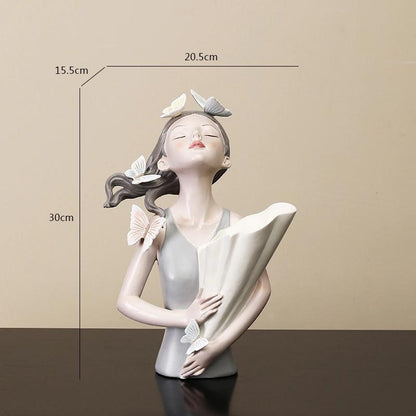 Butterfly Figur Figur Vase | Veska Grå