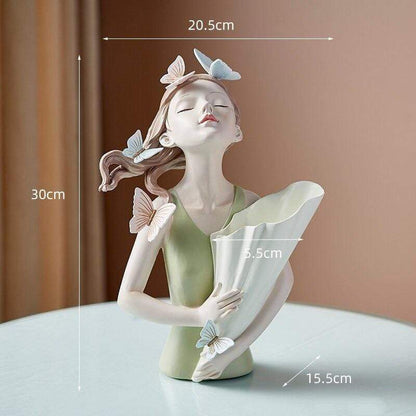 Butterfly Figur Figur Vase | Veska Grön