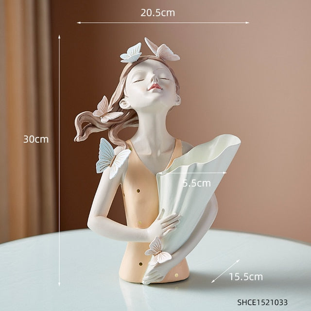 Butterfly Girl Resin Modern Vas | Veska Orange