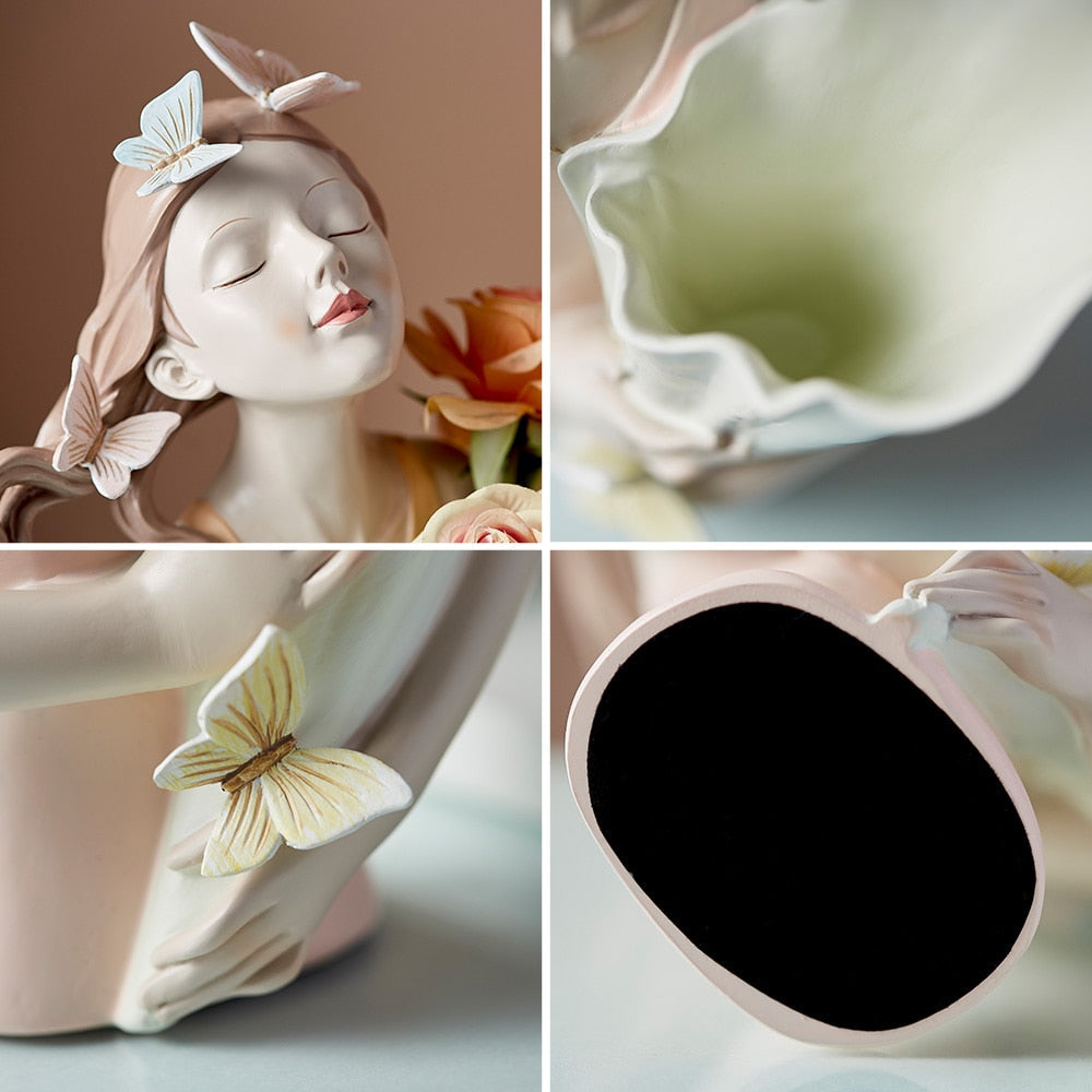 Butterfly Girl Resin Modern Vas | Veska