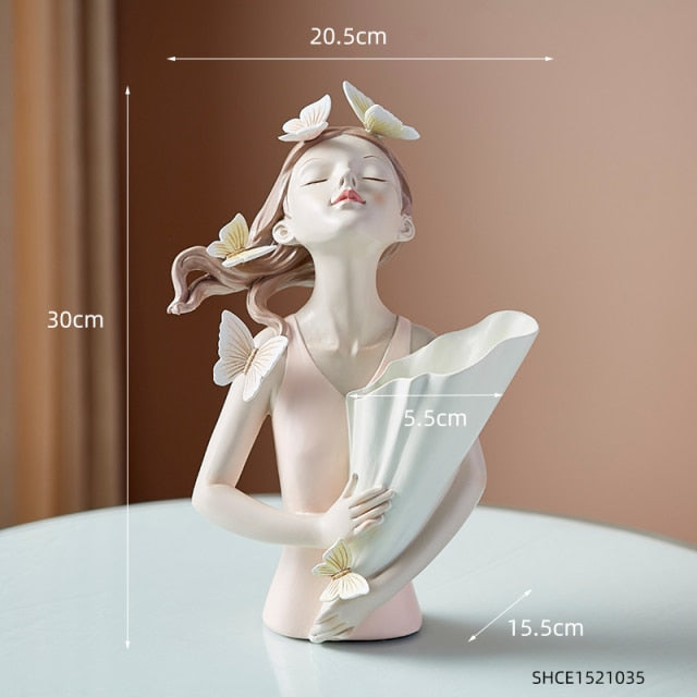 Butterfly Girl Resin Modern Vas | Veska Rosa
