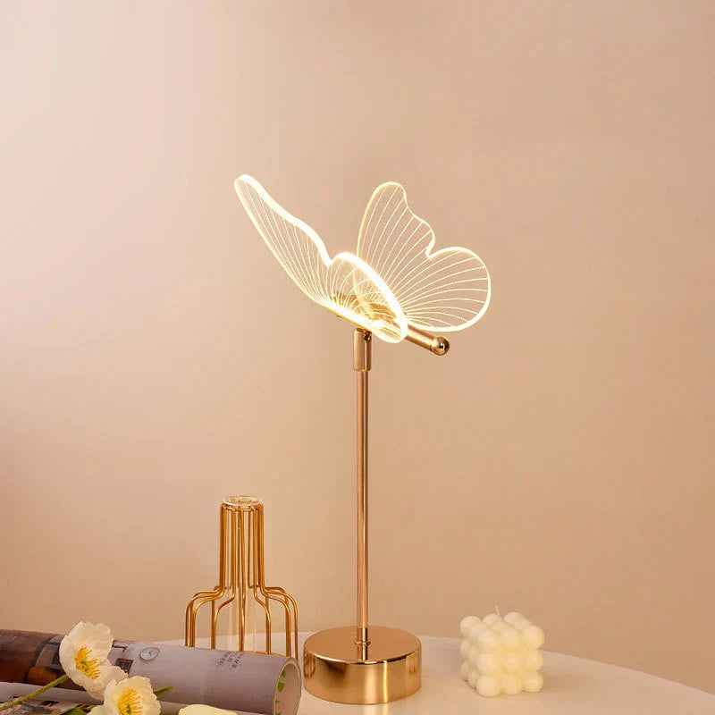 Butterfly LED Bordslampa i Retrodesign - Dekorativ Skrivbordslampa för Vardagsrum, Sovrum & Kontor | Veska