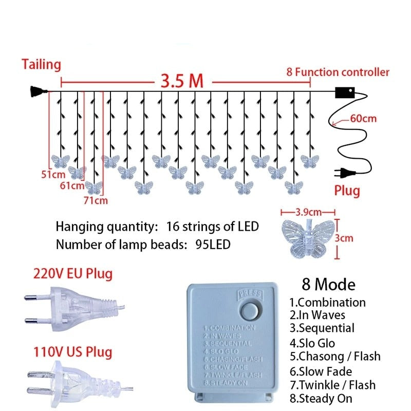 Butterfly LED Gardin Lampor | Veska