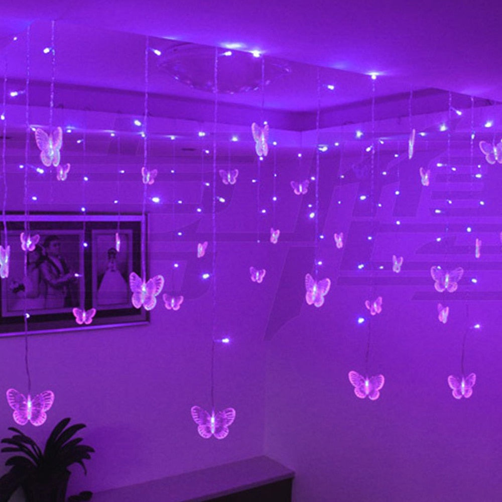 Butterfly LED Gardin Lampor | Veska Lila