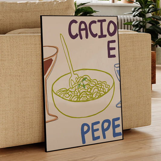 Cacio e Pepe & Spaghetti Bolognese Vägkonst | Veska