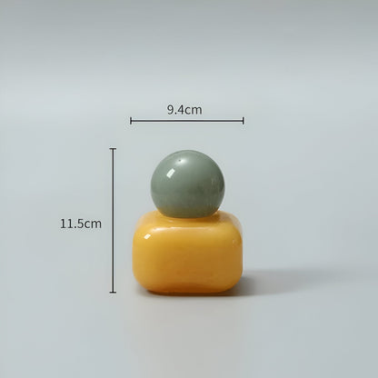 Candy Colour Abstrakt Glas Vaso | Veska Gul + Grå