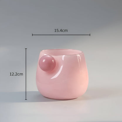 Candy Colour Abstrakt Glas Vaso | Veska Ljus rosa