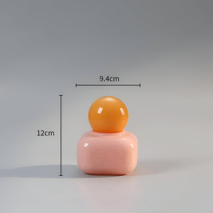 Candy Colour Abstrakt Glas Vaso | Veska Rosa + Gul
