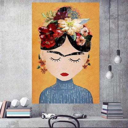 Cartoon Frida Väggkonst Canvas | Veska