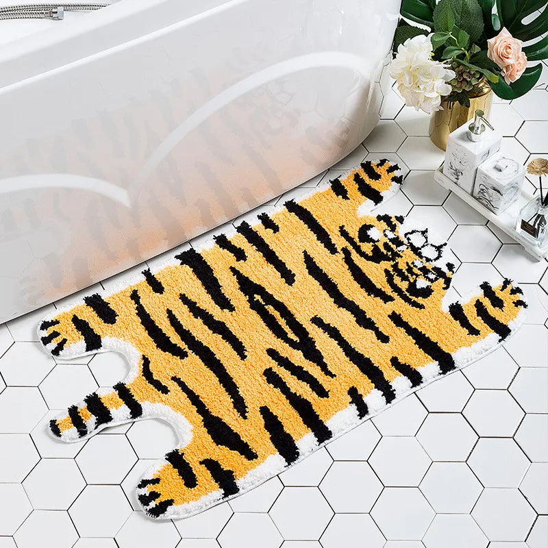 Cartoon Tiger Flocking Foot Mat | Veska