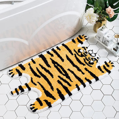 Cartoon Tiger Flocking Foot Mat | Veska