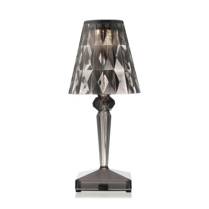 Chic bordslampa med kristalldesign - CrystalLuxe | Veska Grå