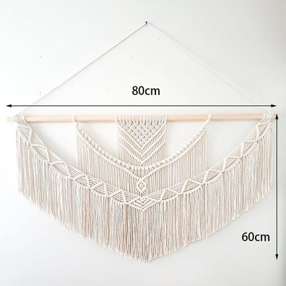 Chic Hand Woven Macrame Väggbonad | Veska Beige 80x60cm 31.5"x23.6"