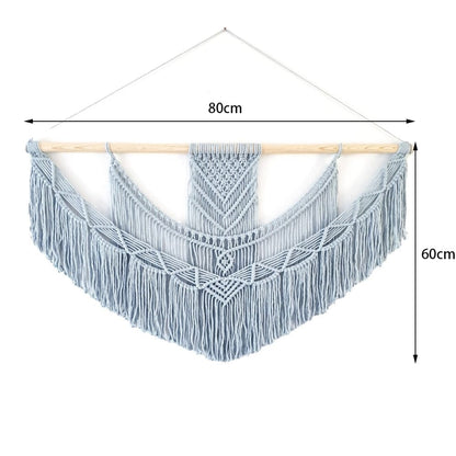 Chic Hand Woven Macrame Väggbonad | Veska Grå 80x60cm 31.5"x23.6"