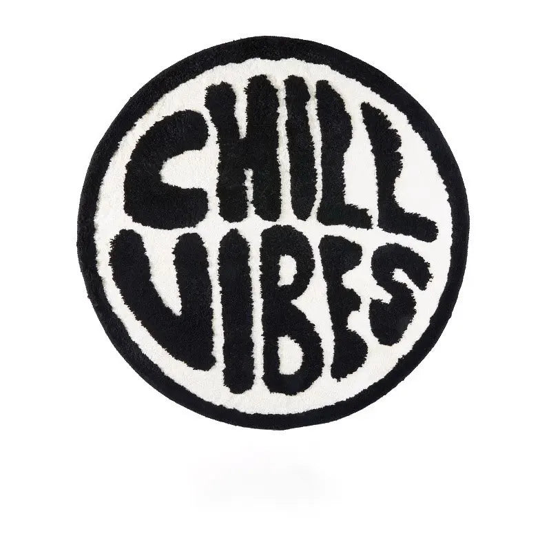 Chill Vibes Mat | Veska Svart brev 60x60cm