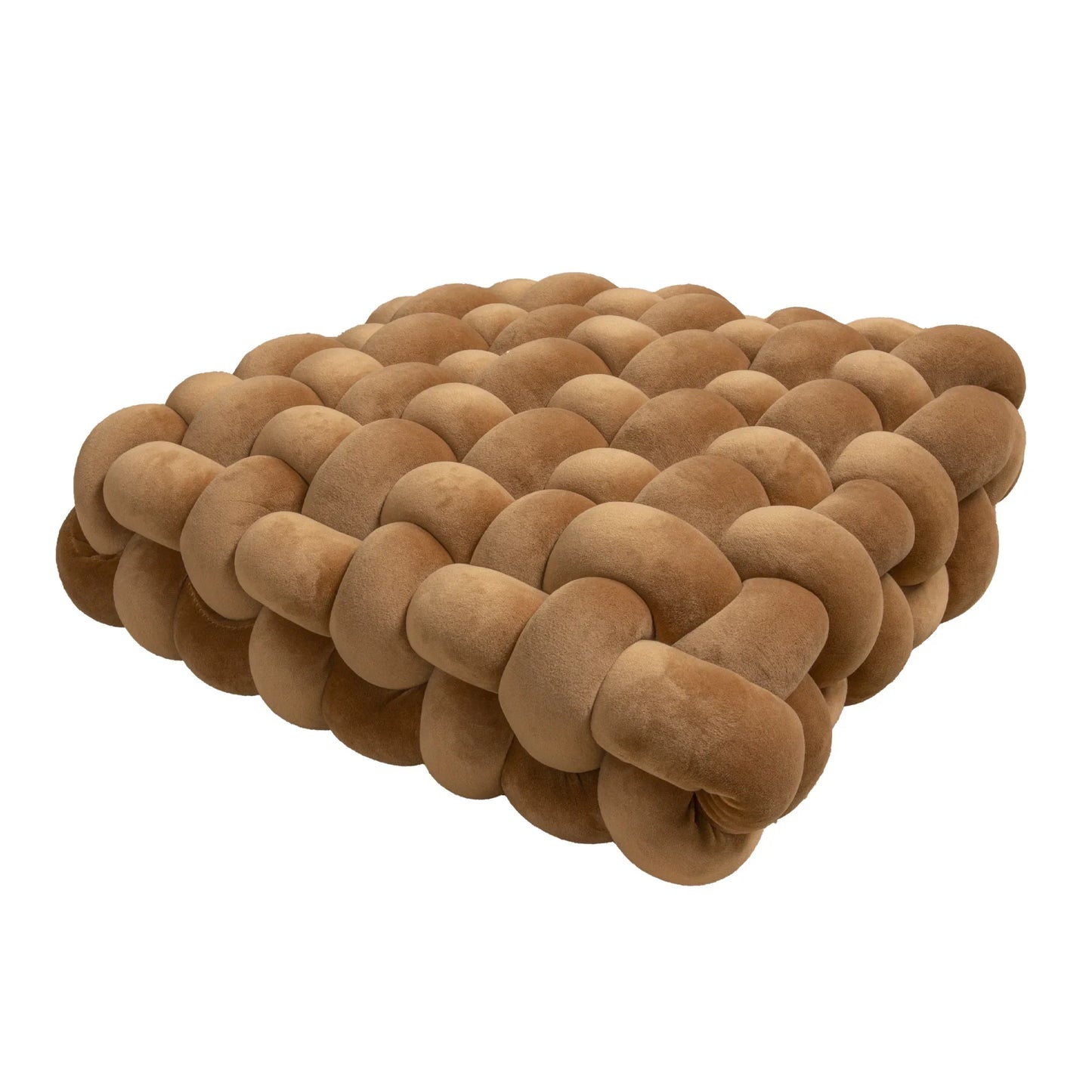 Chunky Woven Knot Cushion | Veska brun 30x33x12CM